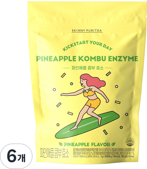스키니퓨리티 파인애플 콤부 효소, 90g, 6개