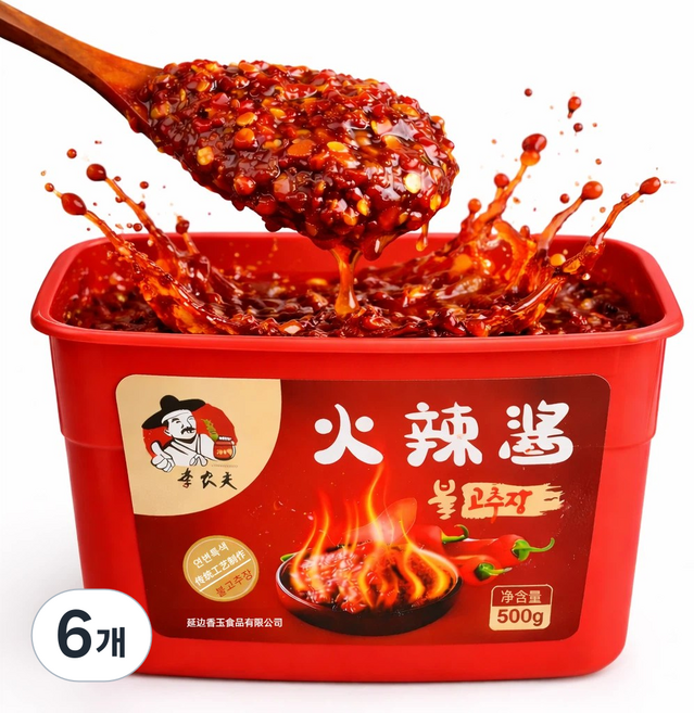 비빔장 매운 만능소스 비빔밥 양념장 고추장 감칠맛 라조장, 6개, 500g
