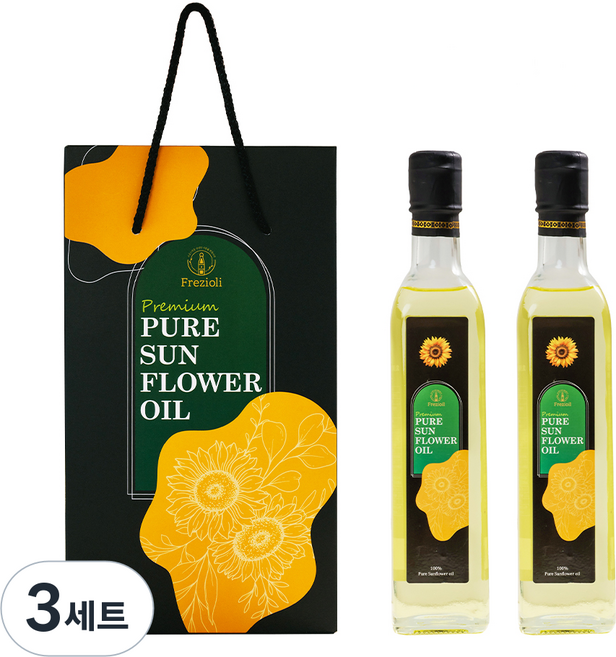 프레지올리 해바라기유 병오일 해바라기씨유 선물세트, 3세트, 1L