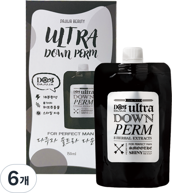 다주자 울트라 다운펌약 남성 옆머리 셀프다운펌 강력 고정력, 6개, 150ml