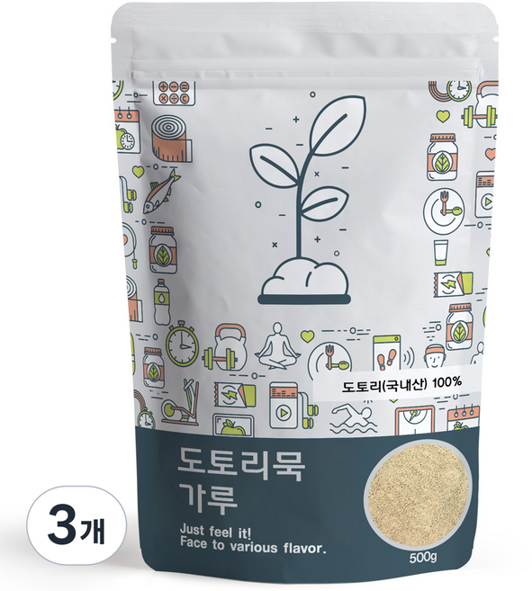 푸른빈 도토리 묵 가루 분말 국내산, 3개, 500g