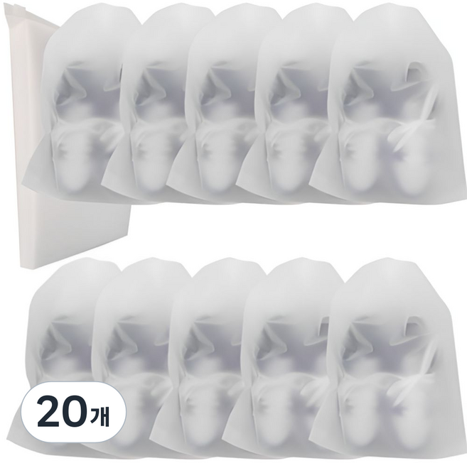 수호린 반투명 방수방습 여행신발 파우치 대형 5EA, 20개, 화이트
