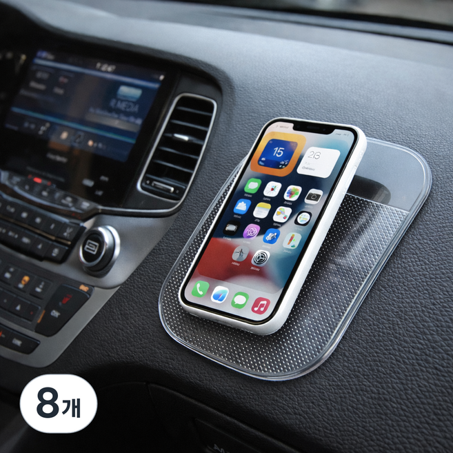 차량용 논슬립 패드 대시보드 미끄럼방지 매트, 투명, 8개