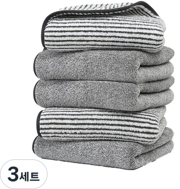 먼지없는 데일리 도톰한 호텔수건, 3세트, 혼합