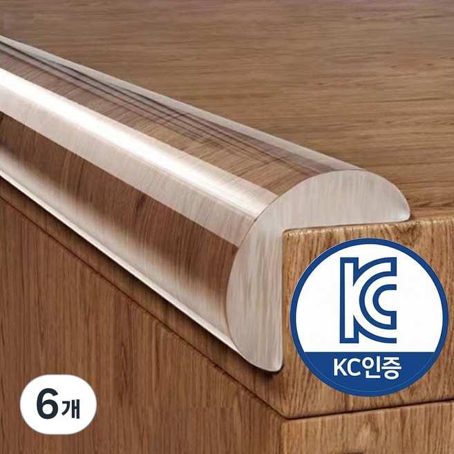 나인밸리 심플 PVC 모서리 보호대 2M 대용량, 투명, 6개