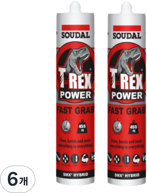 수달 티렉스 초강력 접착 실리콘 SOUDAL T-REX 백색, 화이트계열, 6개