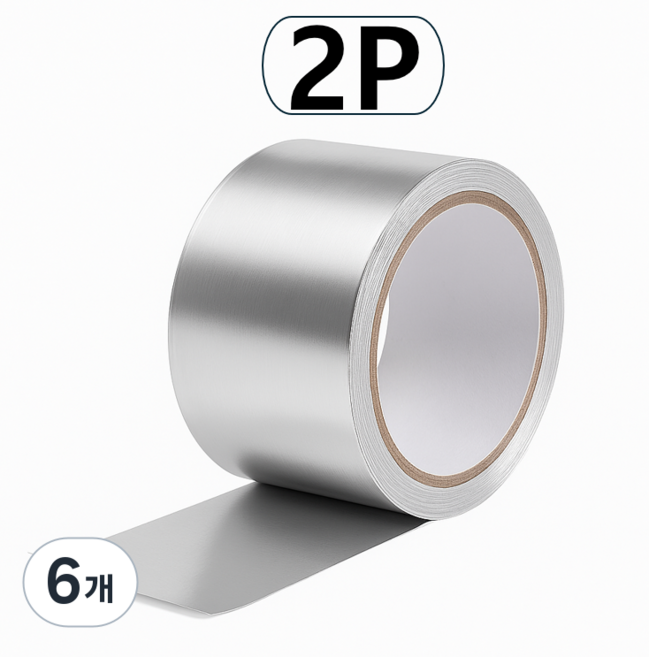 루다택 싱크대 알루미늄 테이프, 6개, 은색