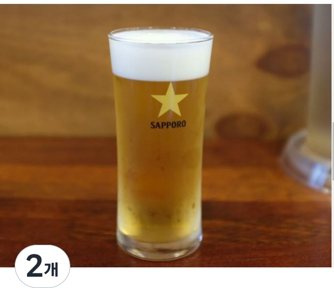 삿포로맥주잔 220ml전용잔, 삿포로맥주잔 400ml 1개, 2개