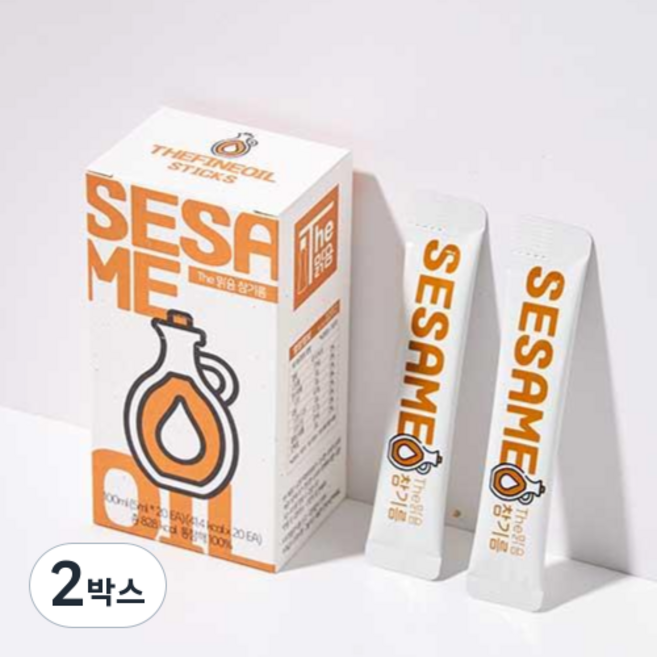 [더맑음] 스틱오일 저온압착 1회착유 참기름 20p (5ml), 2박스, 100ml