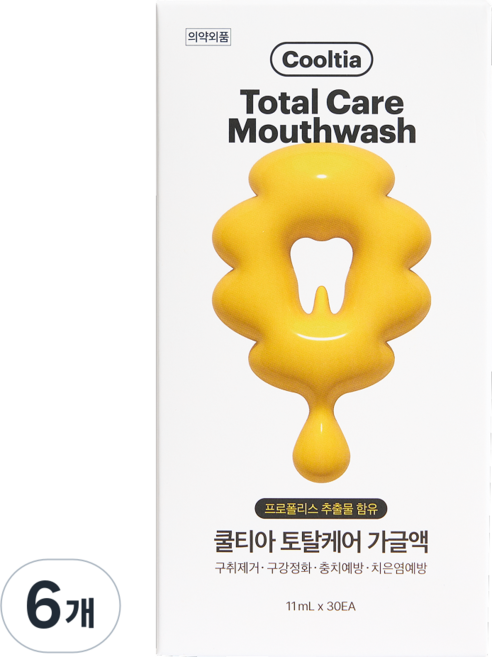 쿨티아 프로폴리스 가글 스틱형 30p, 330ml, 6개