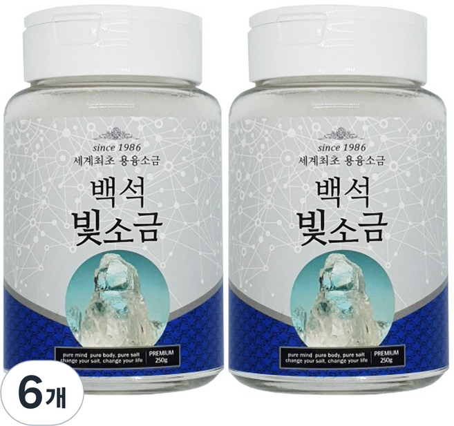 백석빛소금 용융소금 1000도씨 미네랄 용기형, 6개, 250g