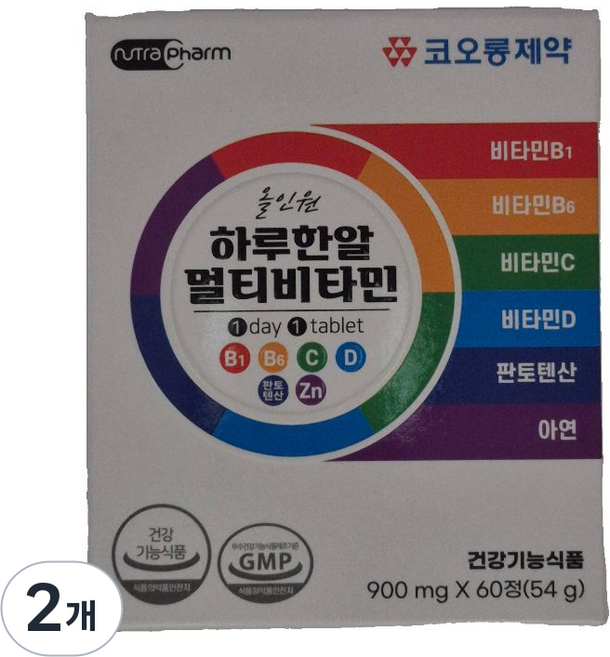 코오롱제약 올인원 하루한알 멀티비타민 2개월분, 2개, 60정