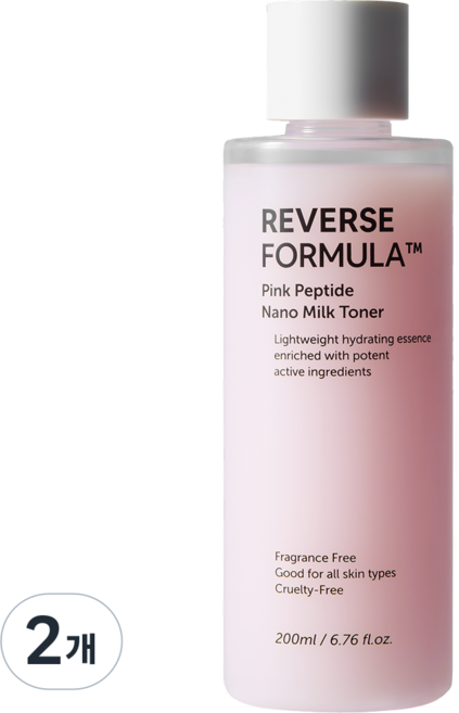 리버스포뮬러 핑크 펩타이드 나노 밀크 토너, 2개, 200ml