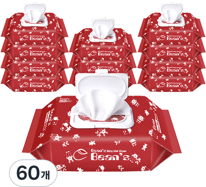 빈즈 엠보싱 물티슈 캡형, 70g, 70매, 60개