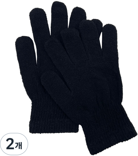 오리지날 군용 요술장갑 - 그때 그 시절의 우리의 마법장갑 - 겨울 혹한기 훈련 동계 자전거 등산 니트 군대 군인, 2개, 검정