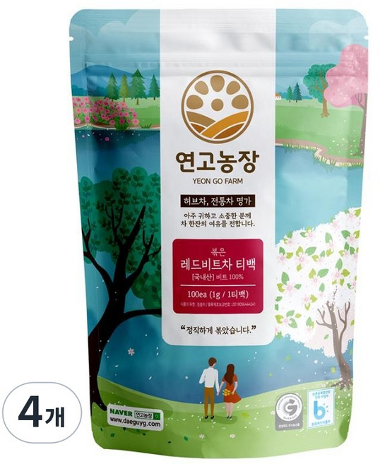국내산 볶은 레드비트차 삼각티백 100ea 1봉, 100g, 100개입, 4개