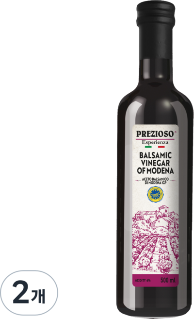 프레지오소 모데나 IGP 발사믹 식초, 2개, 500ml
