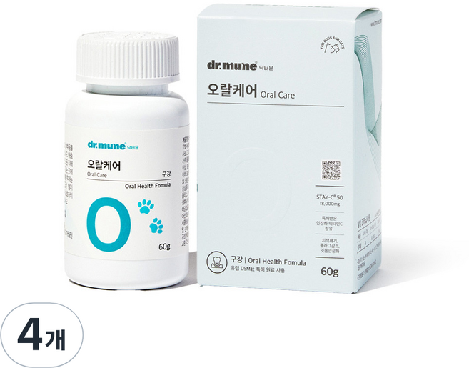 닥터뮨 오랄케어 강아지 고양이 영양제 60g 구강관리 입냄새제거 치주염 케어, 4개, 구강/치석관리, 60회분