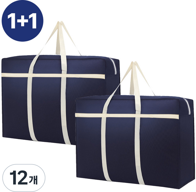 살림픽 튼튼한 방수 대용량 특대형 이불 이사 가방 박스 150L, 12개, 네이비
