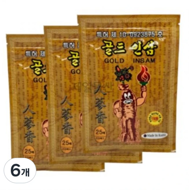 골드인삼 겅강 패드 붙이는 찜질 패치, 6개 - 쿠팡