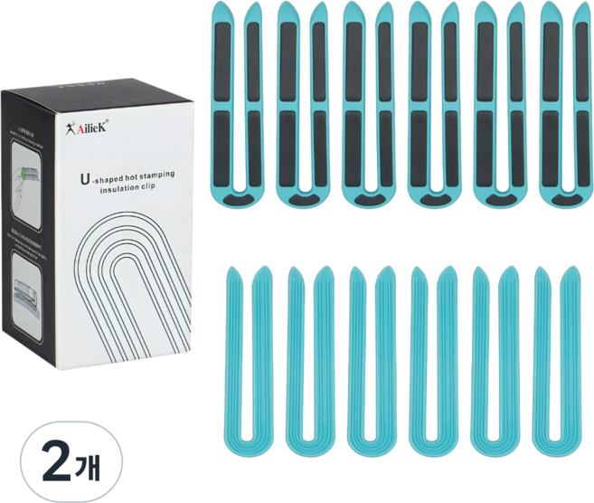옐로구르미 열펌 뿌리펌 단열 두피보호 클립 U자형, 2개, 블루(1SET=12개입)