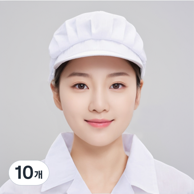 [제로랩] 반망사 주방 급식실 위생모자 4colors, 10개, 화이트