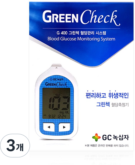 GC녹십자 그린첵 혈당 측정계 검사기계 측정기계, 3개