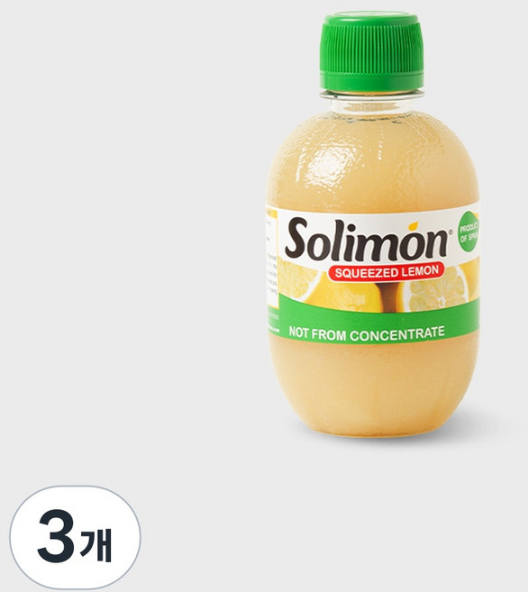 솔리몬 스퀴즈드 레몬즙, 280ml, 3개