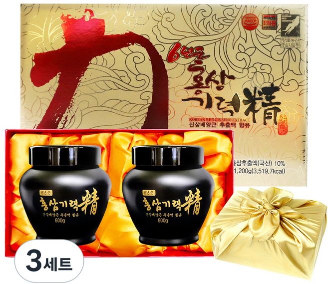 설선물세트 6년근 홍삼기력정 (600gX2) 명절선물, 1200g, 3세트