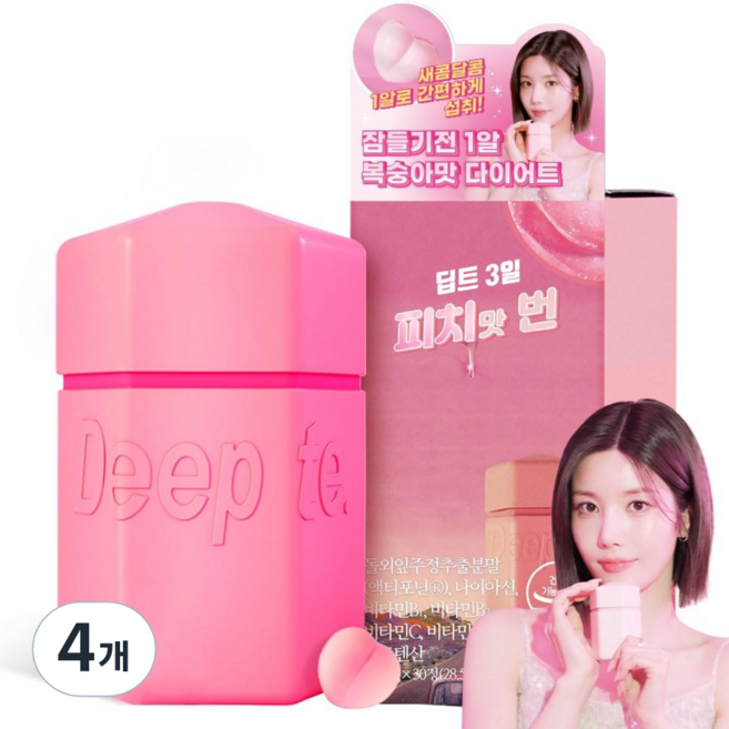 [잠들기전 1알 다이어트] 딥트3일 복숭아맛 피치번, 4개, 30정