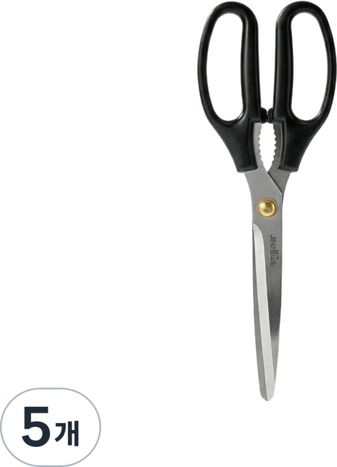 키친플라워 양손 겸용 스테인리스 주방가위, 5개, 블랙