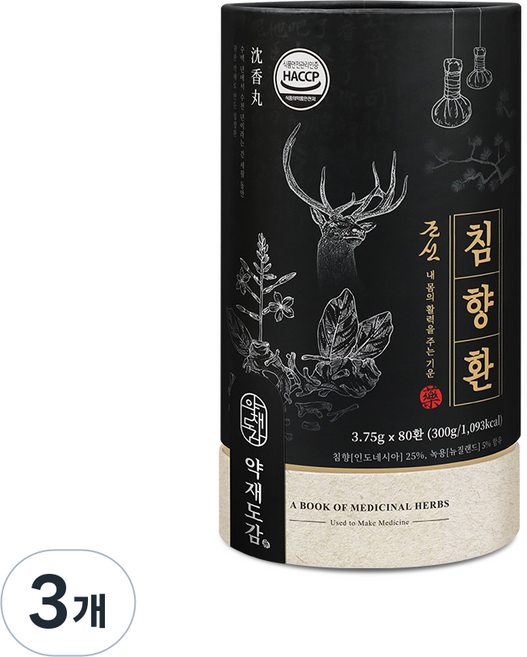 약재도감 조선 침향환 공진단 상자 + 쇼핑백, 3개, 300g