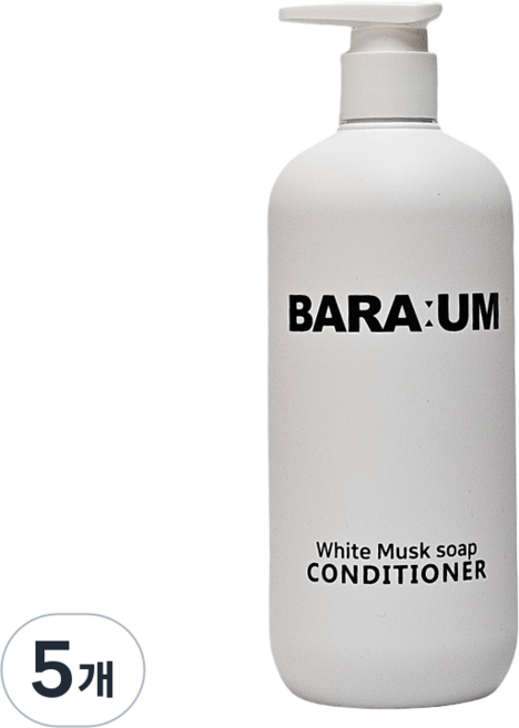 바라움 화이트머스크 솝 헤어 린스 컨디셔너 향기 좋은 정수리 두피 냄새, 5개, 490ml