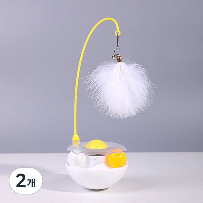 오드펫하우스 고양이장난감 고양이깃털장난감 깃털장난감 고양이낚시대 고양이장난감낚시대 고양이장난감자동 고양이캣닢, 2개, 화이트