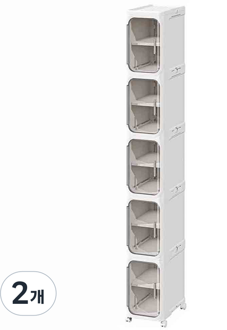 수납하마 접이식 틈새수납장 이동식 틈새선반 냉장고 세탁기 공간수납, 화이트, 2개