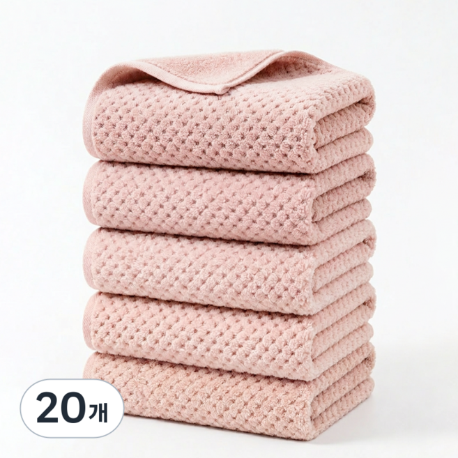 Ahomeone 호텔수건 먼지없고 흡수력 졸은 두꺼운 고급 수건, .핑크/, 20개