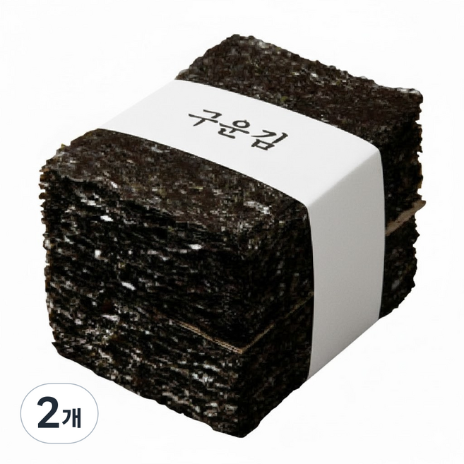 명식품본사 무조미 구운 곱창김 [중포장] 50매 쌈싸먹는김 구워진김, 2개, 210g