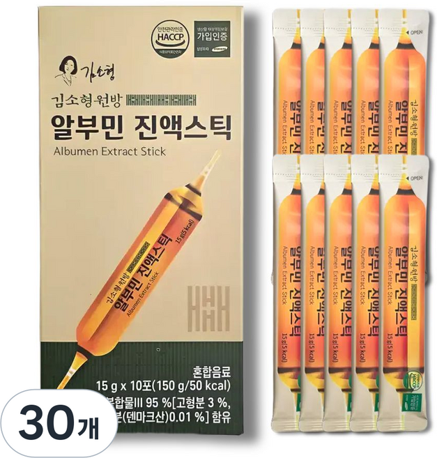 김소형 원방 알부민 진액스틱, 30개, 15g
