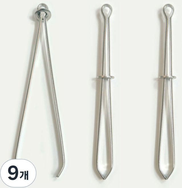 바지 고무줄끼우개 후드끈 허리끈 고무밴드끼우기, 9개, 실버색상