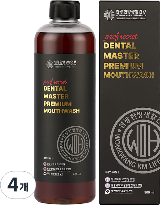 원광한방생활건강 덴탈 마스터 프리미엄가글, 4개, 500ml