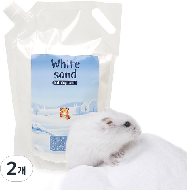 햄스터 목욕모래, 2개, 2kg, 무향 흰모래