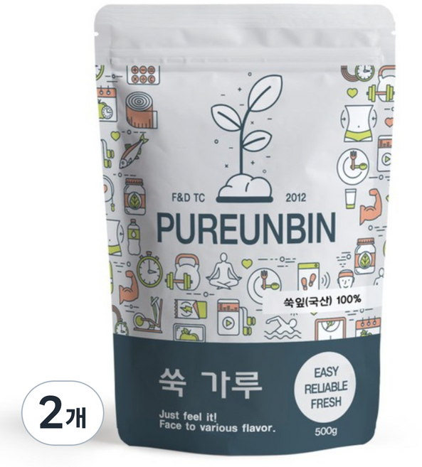 푸른빈 쑥 가루, 500g, 2개