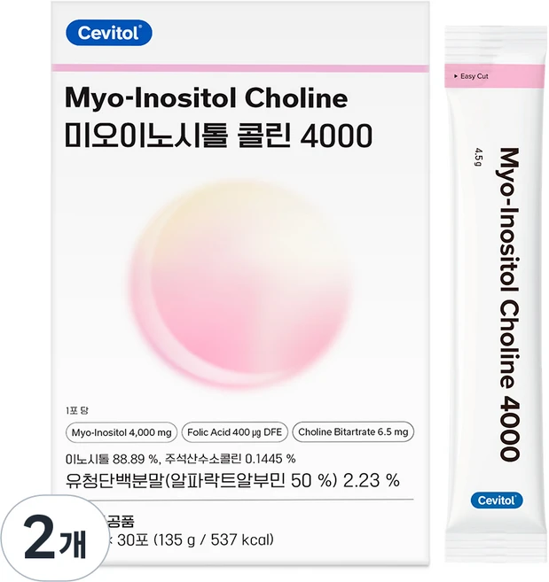 세비톨 미오이노시톨 콜린 4000, 135g, 2개 - 쿠팡
