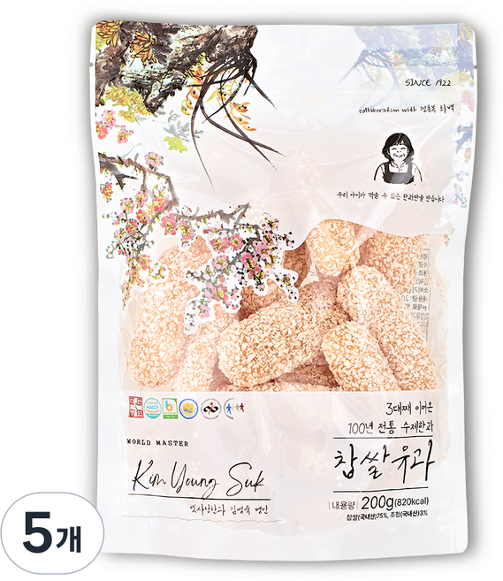 김영숙명인 찹쌀 한과 프리미엄 유과, 5개, 200g