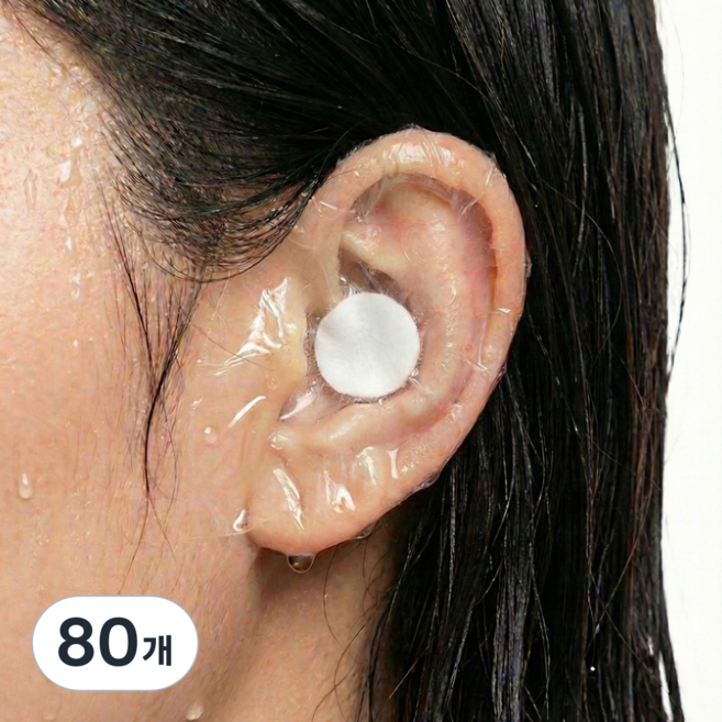성인 귀 방수 스티커 고급형, 80개, 화이트