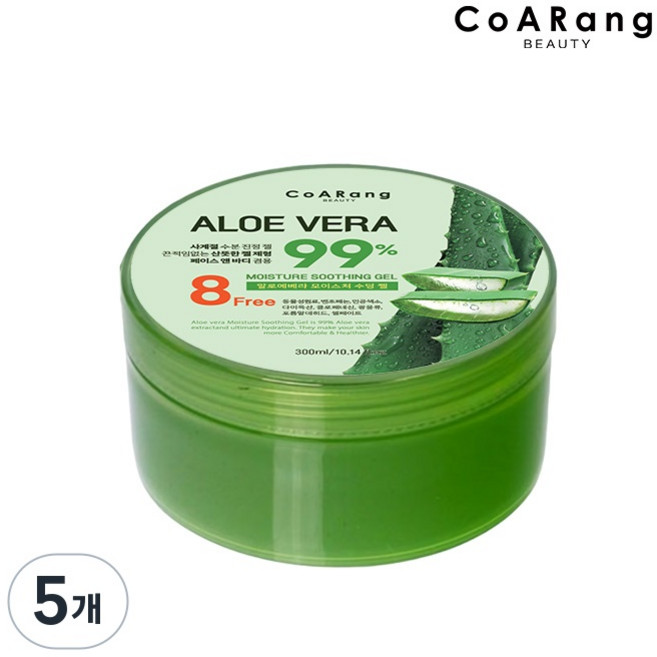 코아랑 알로에베라 99% 모이스처 수딩젤, 5개, 300ml