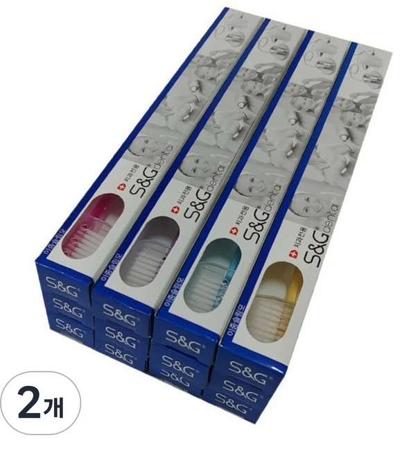 S&G 성인 이중 슬림모 칫솔, 12개입, 2개 - 쿠팡
