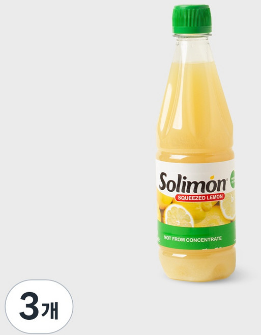 솔리몬 스퀴즈드 레몬즙, 500ml, 3개