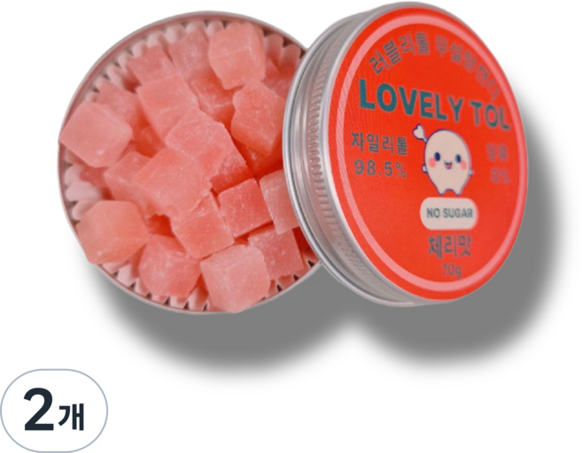 러블리톨 체리맛 무설탕자일리톨캔디, 2개, 70g