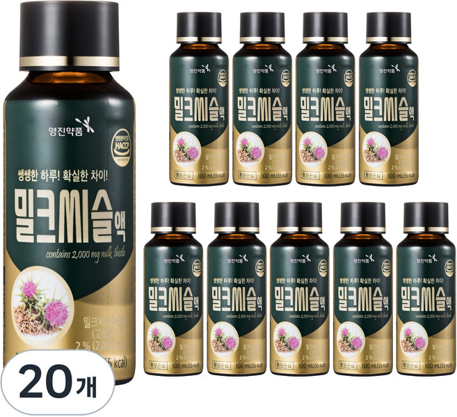 영진약품 밀크씨슬 액상 데일리 컨디션 케어 활력 관리 음료, 20개, 100ml